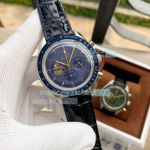 Replica Omega Speedmaster Apollo 11 Blue Dial Moonshine Gold 42MM Watch